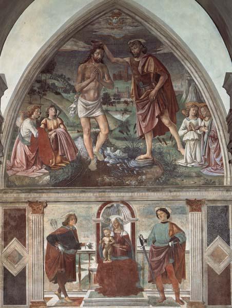 Domenicho Ghirlandaio Taufe Christ und Thronende Madonna mit den Heiligen Sebastian und julianus Germany oil painting art